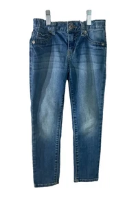 Cherokee Denim Kids Girls Size 4T Blue Jeans 5 Pocket Zip Up Skinny Belt loops - Picture 1 of 9