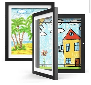 Kids Art Frames, Kids Artwork Frames Changeable 8.5 x11 with Mat and 10 x12.5 - Picture 1 of 6