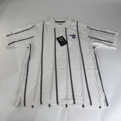 Pepsi Shirt Mens Large Blue Pique Polo Globe Logo Pepsico Gear for Sports VTG - Image 1 of 3