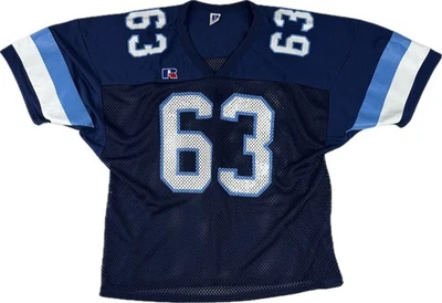 复古 Russell Athletic 男式 XL 足球网眼球衣男式 XL 码 #63 Heise 美国 — 第 1/4 张图片