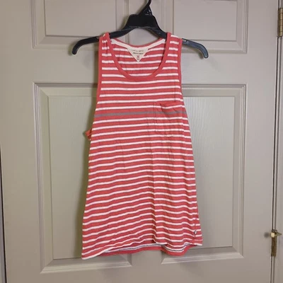 Rag & Bone Womens Tank Top Size Medium Orange White Stripe Pockets - Image 1 of 4