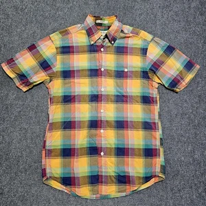 Camicia Orvis vintage uomo media India Madras 100% cotone multicolore a quadri SHARP - Foto 1 di 7