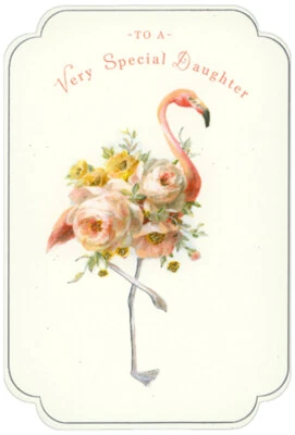 Tarjeta de cumpleaños troquelada flamenco floral para hija Imagen Foto 1 de 2