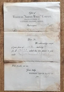 1879 Letterhead Bittenbender Indianapolis Indiana Woodburn Sarven Wheels - Picture 1 of 1