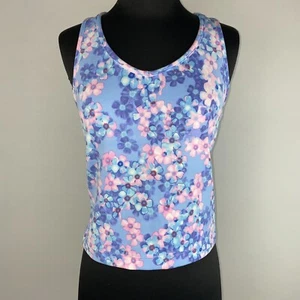 Reggiseno Freestyle By Danskin L floreale integrato Activewear Racerback Crop Tank quasi nuovo - Foto 1 di 12