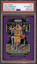 Austin Reaves 2021 Panini Purple Prizm Rookie Card Auto /99 Psa GEM MINT 10 RC