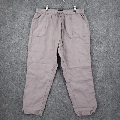 Pantalones Rachel Roy para mujer XL extra grandes gris lino utilitario bolsillo tiro alto al tobillo Foto 1 de 4