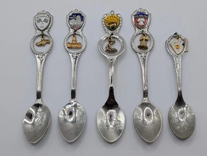 Vintage US Staaten & Hauptstädte Sammlerstück Souvenir Löffel 5er Set - Bild 1 von 9