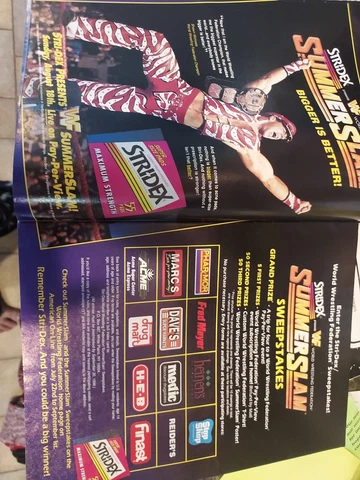 Vintage 1996 WWF SUMMERSLAM Print Ad SHAWN MICHAELS HBK WWE 1990s Two pages Cover