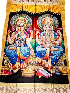 Lakshmi Ganesh Diwali appendiabiti da parete/tenda/sfondo fotografico/pannello arazzo indù - Foto 1 di 11