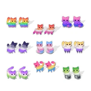 LGBT Cat Earrings Aromantic Asexual Bisexual Gay Genderfluid Genderqueer Trans - Picture 1 of 45