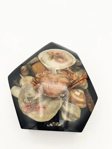 Vintage Acores Paperweight Handmade Lucite Crab Shells Shrimps - Picture 1 of 13