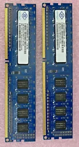 2x 2GB Nanya NT2GC64B88B0NF-CG PC3-10600 1Rx8 1333MHz SDRAM memory - Picture 1 of 6