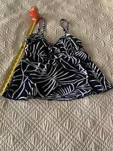 Camiseta de baño Tankini Maxine Of Hollywood Shadow Palms anudada talla 12 - Imagen 1 de 5