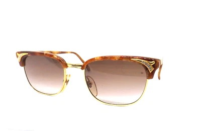 Vintage Occhiali da sole donna anni 80 made in italy plastica oro SAFILO marrone - Immagine 1 di 4