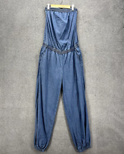 Joie Jumpsuit Womens Medium Blue Sleeveless elastic waist pockets