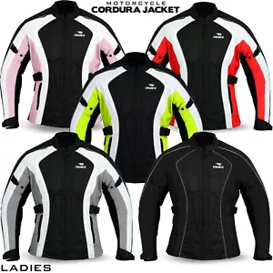 Ladies Women Motorcycle Waterproof Cordura Textile Jacket Motorbike CE Armours - Picture 1 of 8