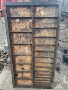 Vintage  old Wooden Printer Drawer Letterpress Type Set Tray  32.5 x 17" L10 - Picture 1 of 8
