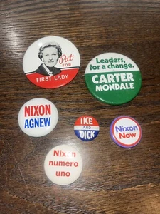 Lote De 6 Botones Campaña Política Vintage Años 60 - 70’s - Imagen 1 de 1