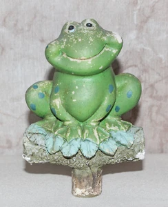 Vintage Kunststoff Frosch Blumenbeet Blumentopf Dekoration 3 3/4” x 5 1/2” süß! - Bild 1 von 7