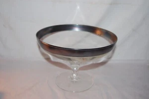 Vintage großes Kristall Kompott mit Silberrand Überfang - Bild 1 von 3