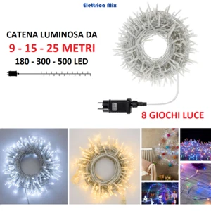 catena luminosa luci di natale da esterno a led per albero cavo trasparente mt - Foto 1 di 16