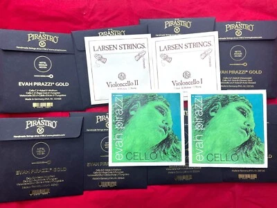 100% Authentic Evah Pirazzi Evah Gold Cello String  Set 4/4 Larsen A and D  - Image 1 of 4