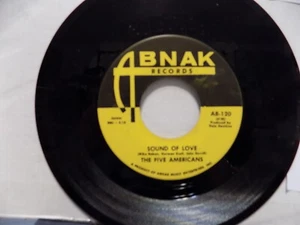 FIVE AMERICANS Sounds of Love/SYMPATHY Abnak Unplayed 45 NM-* - Imagen 1 de 2
