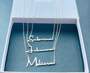 Personalised 925 Sterling Silver Name Necklace - Picture 1 of 10