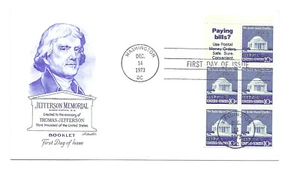 1510b 10c Jefferson Memorial booklet pane of 5, Artmaster FDC - Picture 1 of 1
