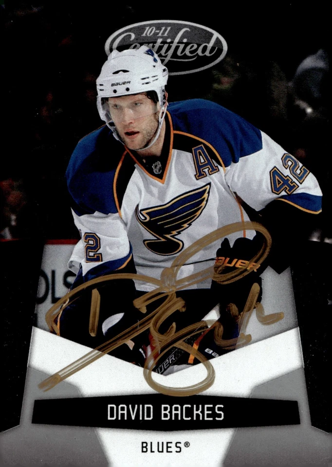 David Backes - Signed 2010-11 Panini Certified Card #126 - Image 1 of 2