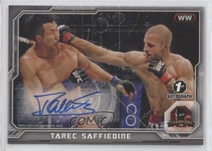 2014 Topps UFC Champions Fighter Auto Tarec Saffiedine #CFA-TS Rookie Auto RC