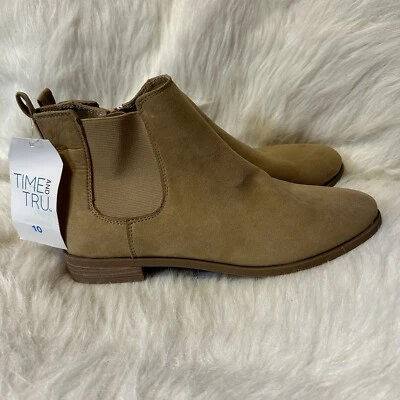 Время и Tru Chelsea ботильоны женщин размер 10 желтовато-коричневый стороны молнии ботинок - Изображение 1 из 4