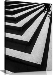Shadow & Light Steps Stairs Framed Canvas Print Wall Art Home Decor - Picture 1 of 6