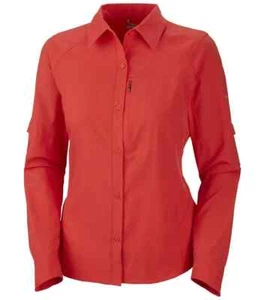 Columbia Women's Silver Ridge L/S Shirt in Red Hibiscus Size XS Long Sleeves - Picture 1 of 18