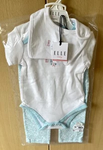 Elle Baby Outfit Blue & White Daisy Flowers 9-12 Months RRP £30 New With Tags - Picture 1 of 4
