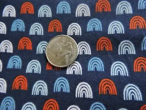 100% Cotton - Red, White and Blue Half Circles on Navy - By the Yard - Picture 1 of 2