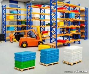 Kibri 38613 Deko-Set Paletten-Regalsystem, 4 Stück - Spur H0 - Neu - Picture 1 of 3