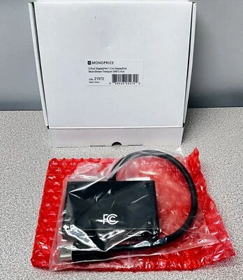 Monoprice 21972 2-Port DisplayPort 1.2 to DP Multi-Stream Transport HUB MST - Image 1 of 4