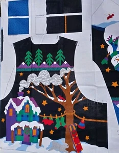 Snowman Vest Fabric Panel Dream Spinners VIP Cranston Print Works Winter's Night - Picture 1 of 4