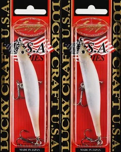 (LOT OF 2) LUCKY CRAFT SCREW POINTER 90 1/2OZ PTSC90-285 NC SHELL WHITE E1349 - Picture 1 of 2