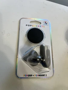 Pack combiné PopSockets PopGrip + PopMount 2 noir - Photo 1 sur 4