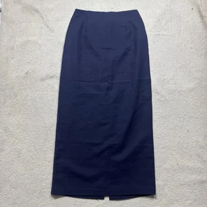Ellen Tracy Rock Damen 10 dunkelblau reine Schurwolle Woolmark Midi Reißverschluss hinten Schlitz - Bild 1 von 11