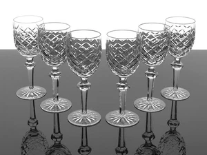 "VASOS CLARETS DE VINO DE CRISTAL WATERFORD POWERSCOURT 7 1/8"" - JUEGO DE 6" - Imagen 1 de 7