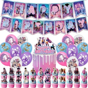 Kpop Demon Hunters Party Decorations Birthday Tableware Balloon Party Supplies - Picture 1 of 10