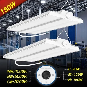 (2Pack) 4500K/5000K/5700K 150W Warehouse Workshop LED Linear High Bay Area Light - Picture 1 of 15