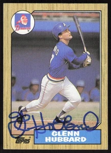 1987 Topps Glenn Hubbard Auto Atlanta Braves #745 Card Signed - Picture 1 of 2