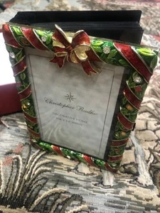 RARE Christopher Radko Jeweled Christmas Holiday Photo Album 4" x 6" Enamel - Picture 1 of 11