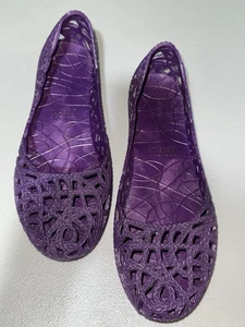 Mox violett lila geflochten Häkel Gelees Ballerinas Schuhe 43 US 10,5-11 - Bild 1 von 3