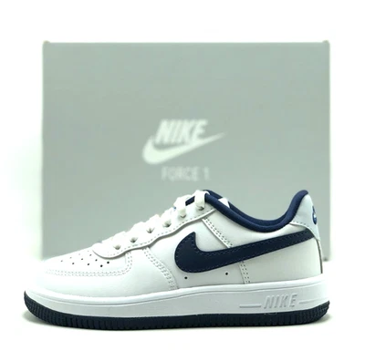 *NEW* Pre-School Kids Nike Air Force 1 Low (PS) White / Navy (IF1673 103) 👍 - Image 1 of 4